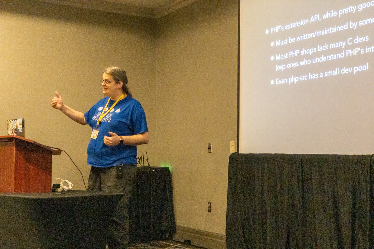 akrabat's tweet image. Learning about FFI in PHP with Sara at @SunshinePHP. #SunPHP20
