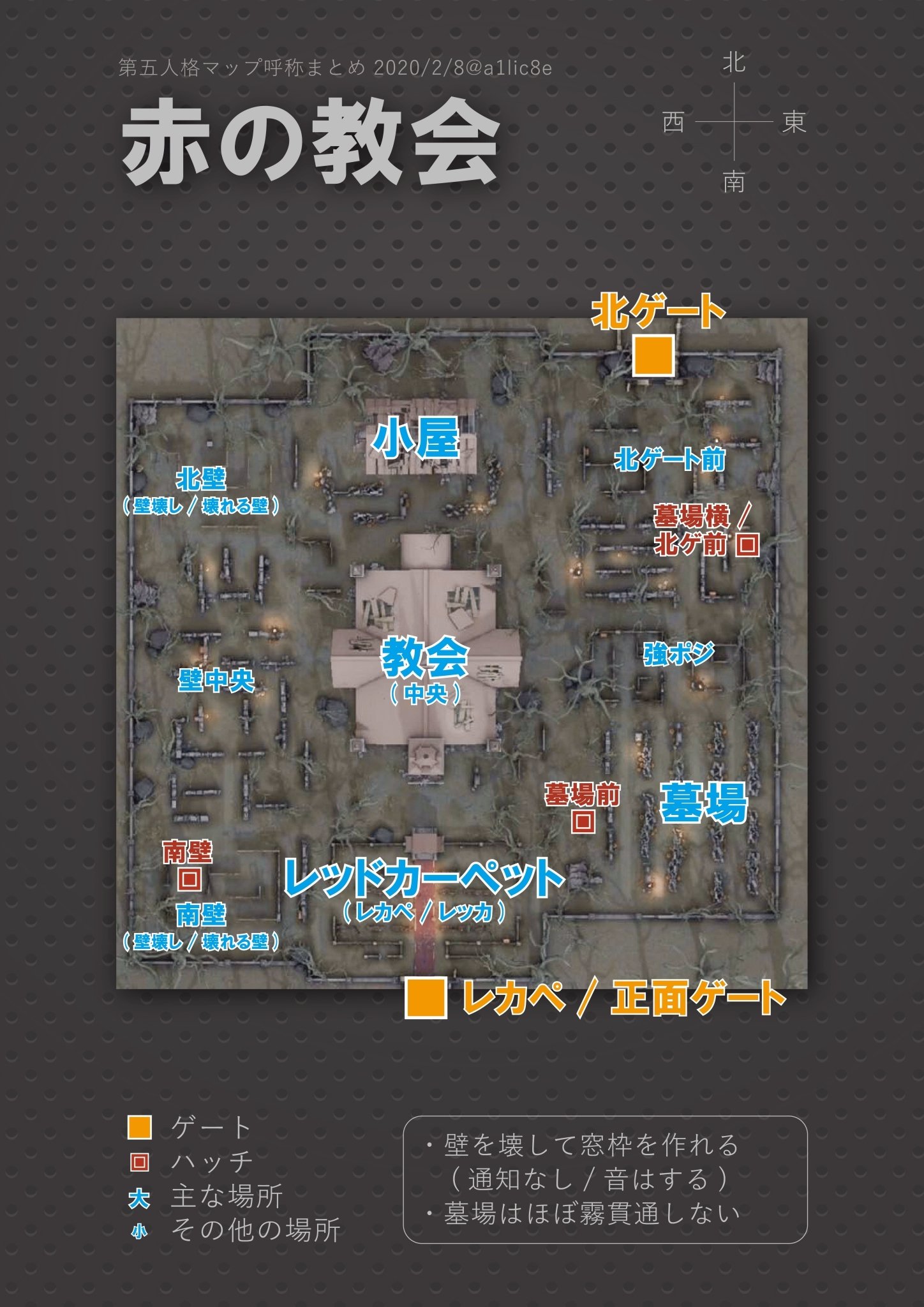 れんげ ててご 初心者が作ったまとめなのです マップの呼び方とハッチ位置なのです せっかく作ったから初心者みんな使え Identityv 第五人格