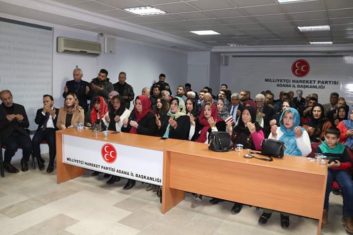 adanauoab's tweet photo. Temelleri Adana'da atılan mensubu olmaktan onur ve gurur duyduğumuz #MilliyetçiHareketPartisi'nin 51. kuruluş yıl dönümü vesileysile MHP Adana İl Bşk düzenlediği Mevlid-i Şerif'e katıldık.#Başbuğumuzdan aldığı bayrağı daima yükseklere taşıyan #Liderimize saygı veşükranlarımızla https://t.co/liQy0KYYXo