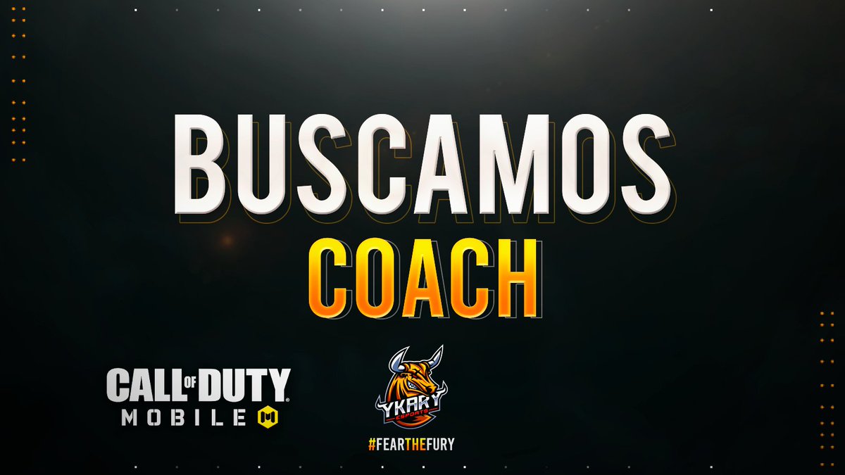 En YkarY buscamos un #coach para muestra sección de <a href="/PlayCODMobile/">Call of Duty: Mobile</a> #CoDMobile 

Se busca:

- Seriedad
- Compromiso
- Experiencia demostrable en Call of Duty 
- Activo

#FearTheFury