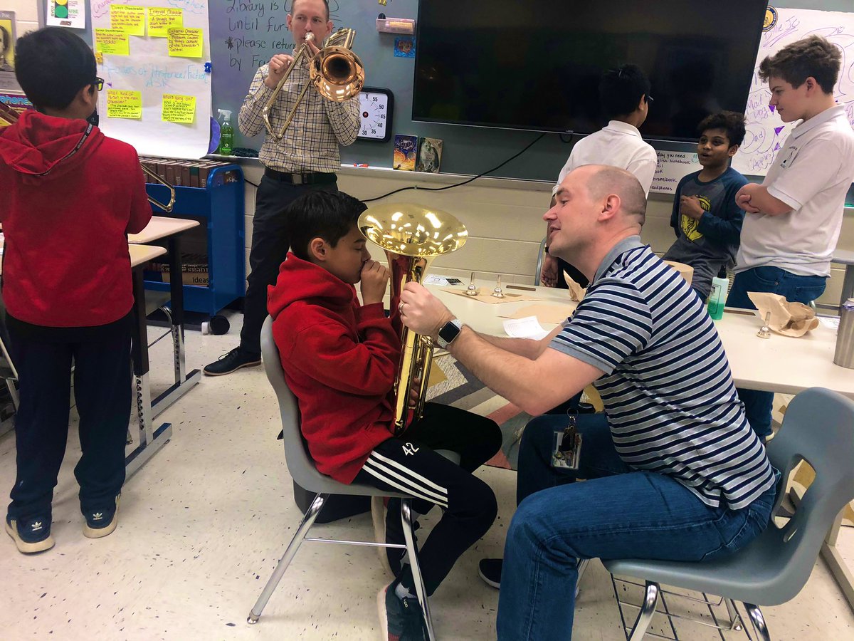 A big shout out to the incredible band &amp; string teachers <a href="/LCPS_Mercer/">Gum Spring Middle School</a> <a href="/ChampeTweets/">John Champe High School Community News</a> <a href="/WillardLCPS/">WillardLCPS</a> for their dedication, patience &amp; kindness during the 6th grade instrument 🎻 🎺 try-outs. Kids’ anxiety dissipated thanks to you &amp; how fun you made it. You rock!! 💕 Thank you! 👏