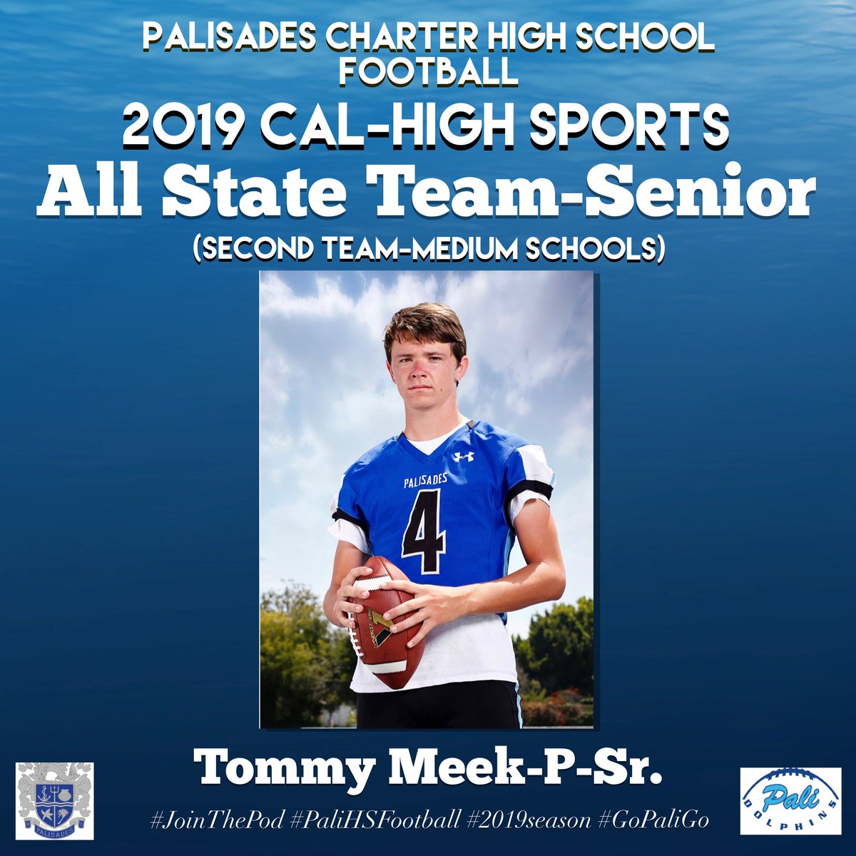 paliqbclub's tweet photo. Congrats to @Sy44Riley and @TommyMeek01 for making @CalHiSports All State team.  Syaire made 2nd team all state as a linebacker and Tommy made all state as a punter.  Well done fellas.  Special shout out to the Cal-Hi team for making this happen. @C_Morrissette @latsondheimer https://t.co/MFpJCcMce2