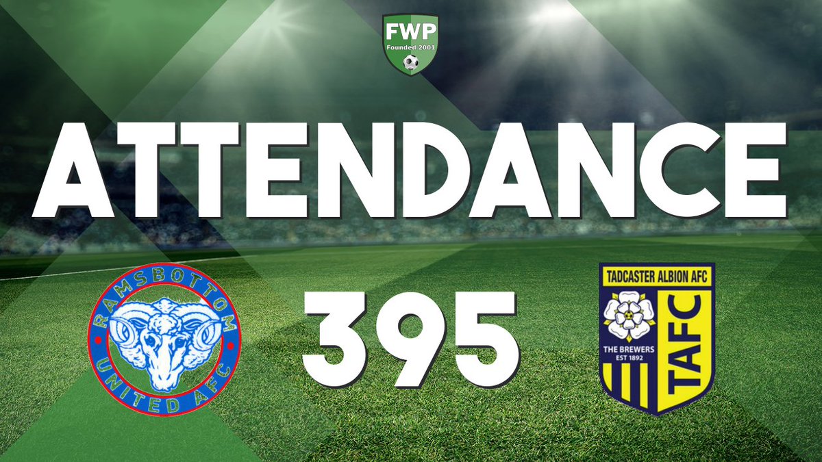 FWPRamsbottomU's tweet photo. ATTENDANCE: @FWPRamsbottomU v Tadcaster Albion - 395 https://t.co/Po0PNLrc54 https://t.co/qXl5shJgec
