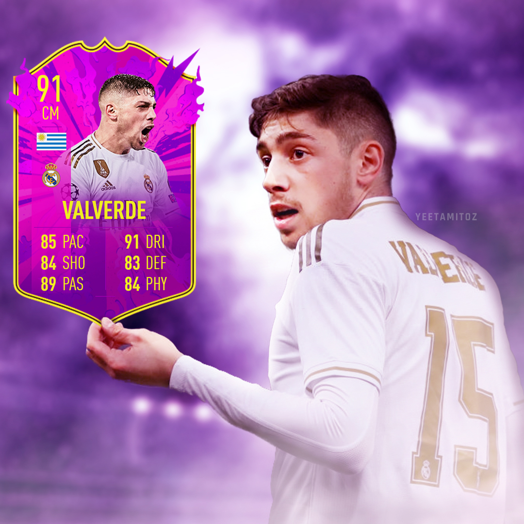 The future is bright for #FedericoValverde 🤩 |
#FutureStars #FIFA20 #FUT20 #RealMadrid