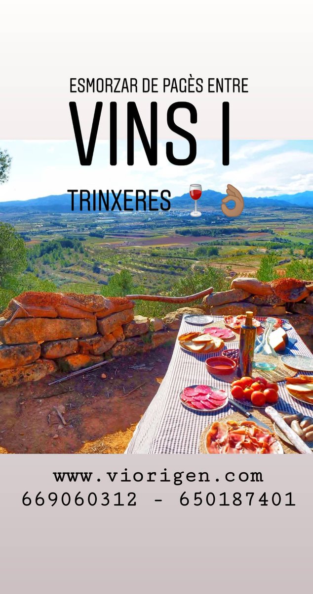 T'apeteix descobrir la #TerraAlta a través d'un esmorzar de pagès i un tast de vins des de les trinxeres del Mas d'en Grau a #Gandesa viorigen.com/ca/producto/es…