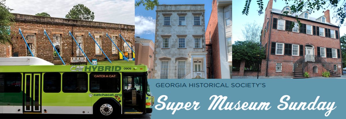 Tomorrow is @GeorgiaHistory #SuperMuseumSunday and you can #catchaCAT to many of the amazing Savannah sites, which will be open for FREE from 12 p.m. - 4 p.m.! #GHF2020

bit.ly/37rRiSJ