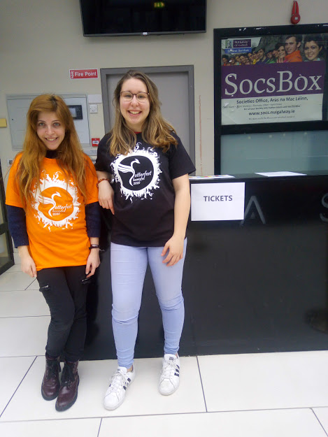 PotterFestNUIG's tweet photo. Front Desk setting up Now with Your PHOENIXFEST Volunteers  in orange and Committee in black ! #FromTheAshes2020 https://t.co/38fteiN3Z3