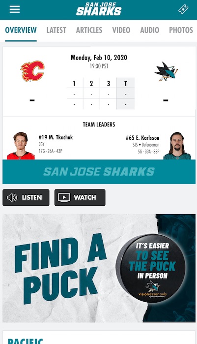 SanJoseSharks's tweet photo. It’s time for #SeeThePuck presented by Vision Essentials by @kpthrive!
Open the #SJSharks app for your guide to the pucks.
🔎 https://t.co/FYopZRdQiS
📱 https://t.co/f2BtgS2tx9 https://t.co/q2SB4bUac9