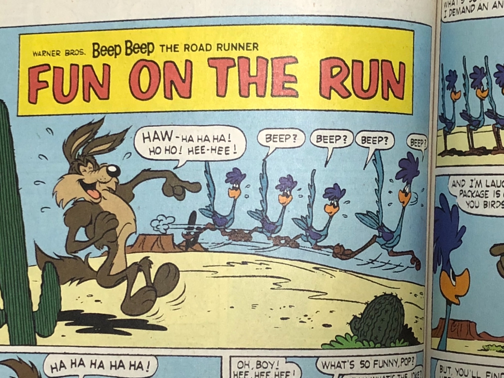 そば 本書の Beep Beep The Road Runner は第4話を収録 中途半端な選定の訳は 1 3話が他社作品との合同誌で発表されていたため 4 から単独誌で発売 と思われます 物語は 世界最速の鳥 ダチョウを買ったコヨーテがロードランナー捕獲に挑むという