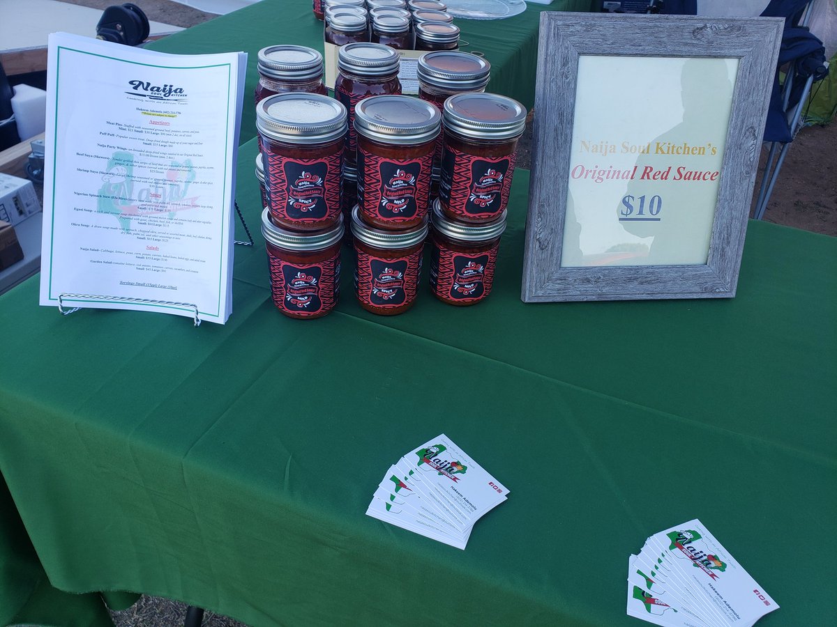9jaKitchen's tweet photo. Live and direct at the Laveen BBQ today from 11:00a.m-4:00p.m.  Come check out our delicious all purpose sauce before it's all gone.  Thank you all in advance!!! #YoursTruly #NaijaSoulKitchen https://t.co/RtNlP2PNq1