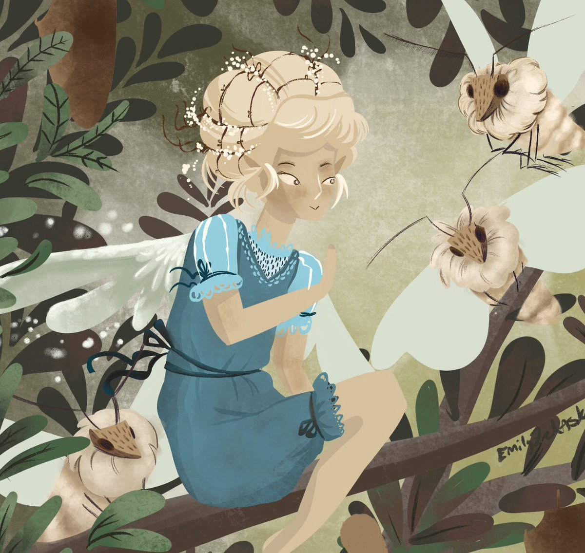 EmilyZelasko's tweet photo. You know what bugs are good at? Multiplying!
#aet #moth #bugsillustration #fantasyart #fantasyillustration #fairy #fairyart #emilyzelaskoart #artprocess #workinprogress #nature #indycreator #indyartist https://t.co/Ur0PHCg7fn