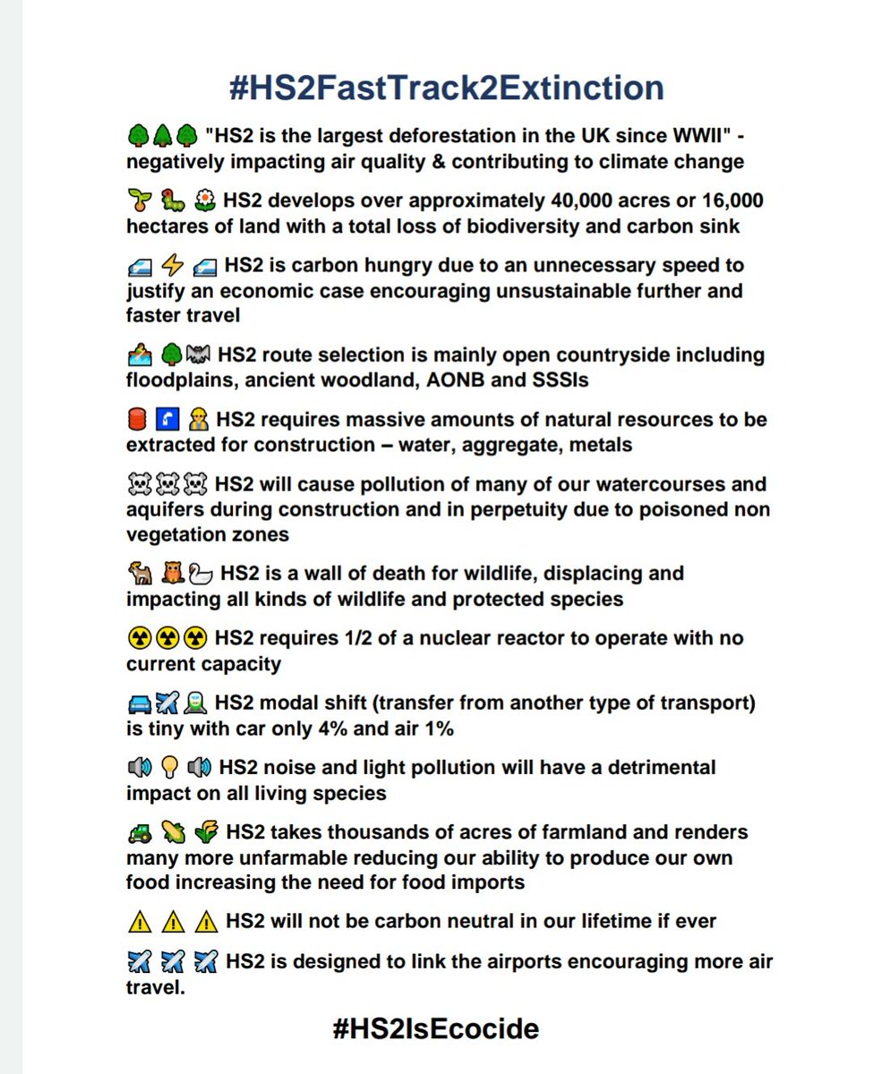 NetsNot's tweet photo. @eurapart @ExtinctionR You need to understand #HS2 delivers a miniscule amount of modal shift for utter #Ecocide of irreplaceable Biodiversity & Carbon Sink we can not afford to lose #HS2 is all about Airport Expansion #HS2FastTrack2Extinction @TheGreenParty oppose for good reason! #HS2 is NOT green! https://t.co/VXJHdCNEEQ