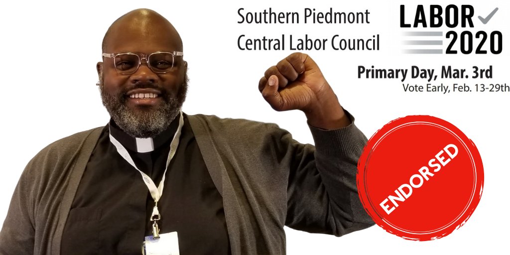 VoteMcKinnon's tweet photo. Honored to received the endorsement of the Southern Piedmont CLC! I am honored by their trust in me to fight for the working people of Mecklenburg County! We are in this race to fight for the many and not the few! Join us in that fight: https://t.co/1tLvmVcGCQ #RunRayRun https://t.co/JBDFiJcgvm