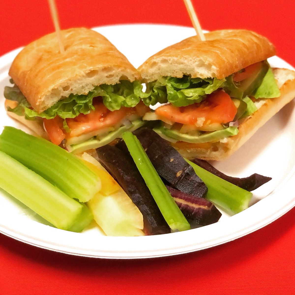 Don’t Hate Me because my Sandwich is Beautiful. 
Part Deux.
Crudités… because I’m FANCY like that. #Haute
#80sShampooCommercials
#vegetarian #madetoorder #delicious #underconstruction #glamping