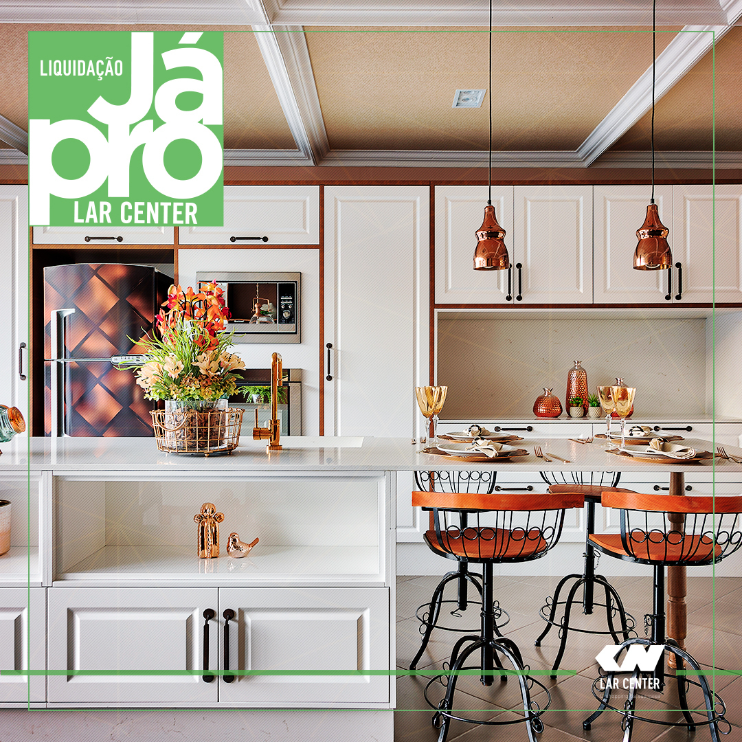 Na boa, depois de reformar a sua cozinha com itens da liquidação #JáProLarCenter, você não vai ver a hora de receber os amigos em casa para um jantar! Confira: bit.ly/37270CU #BotaFora #BiblosPlanejados #LarCenter