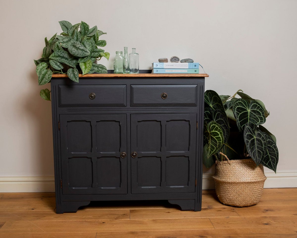 This is really fab, even though I say it myself!! Upcycled Vintage Sideboard or Hall Table Painted in Ash Fusion Mineral Paint with 2 Drawers and Metal Drop Handles etsy.me/2OALsqz #furniture #grey #etsy  #vintage #fusionmineralpaint #hall #homeandliving