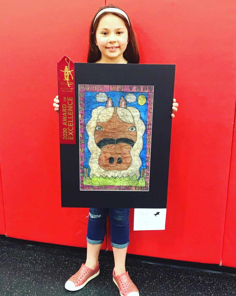 MrsFriedrichs's tweet photo. So proud of my little artist and her beautiful Rodeo Art! Also very thankful for our amazing art teachers. @TISDCES @FineArtsTomball @NguyenAtCESArt https://t.co/GKutMBSQHF