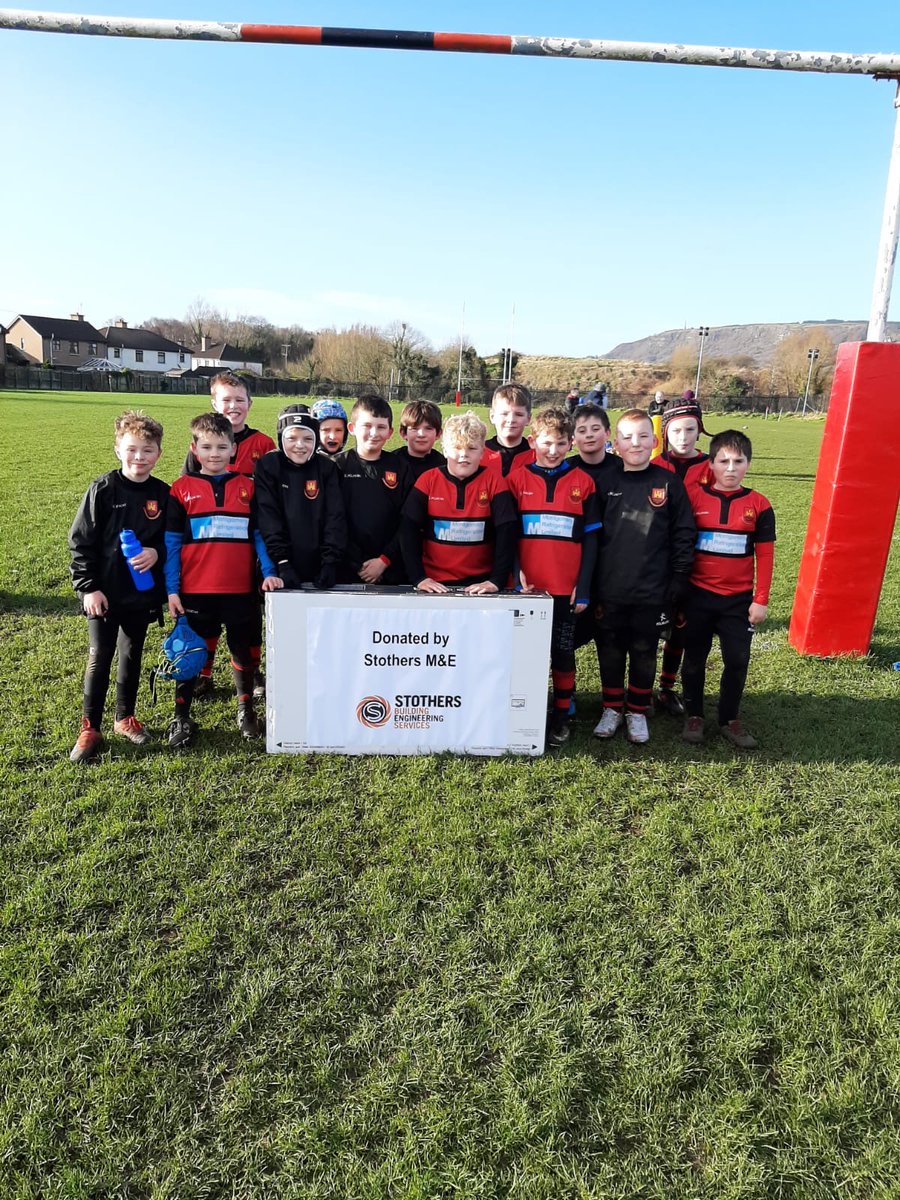 StothersM_E's tweet photo. Company Director Don Monaghan presented Carrickfergus under 11 Rugby team with a 40 inch smart TV for a raffle to help raise funds for a tournament in Scotland. We wish them the best of luck https://t.co/KW8y9JRrN9