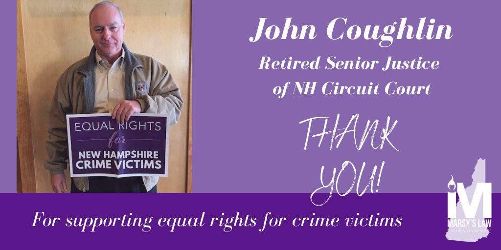 MarsysLawforNH's tweet photo. Thank you Judge Coughlin for supporting equal rights for crime victims! #ML4NH https://t.co/LyhT51wYfh