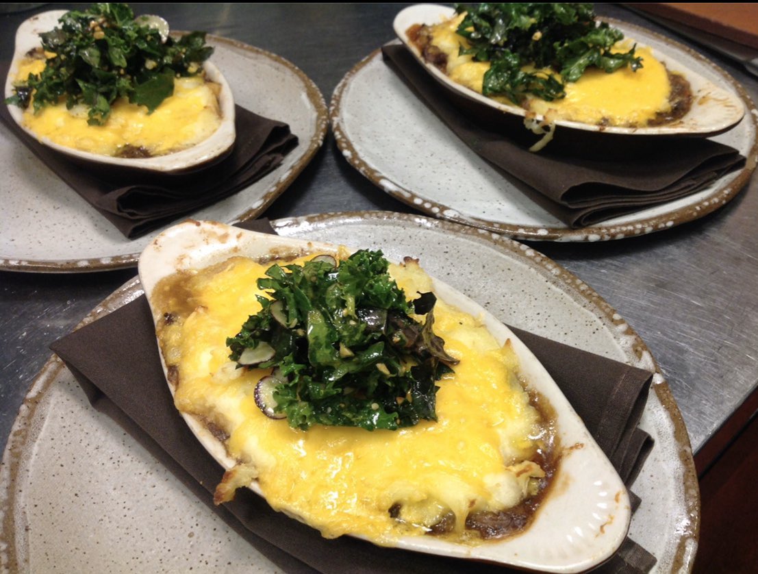 Cottage Pie is on the special board tonight !!  Braised beef short ribs, mashed potato, smoked cheddar cheese &amp; a kale salad w/ peanuts &amp; chimichurri! #TeamLT
