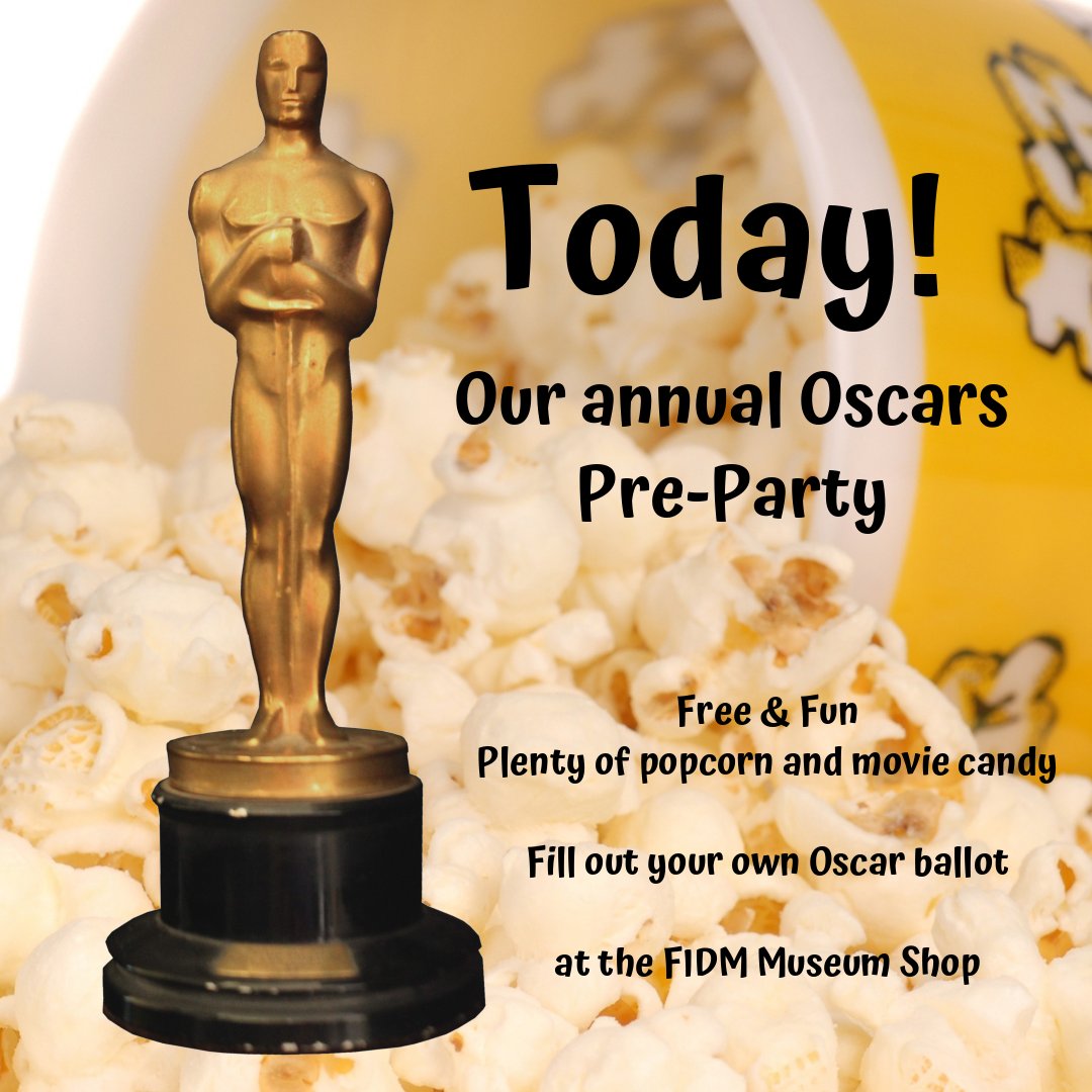 Stop by today for our Annual Oscar Pre-Party!
See the exhibition and then test your film knowledge on our Oscar ballot to win a $25 gift certificate. Plenty of movie-related fun!
Until 3pm
Free
.
#FIDMMUSEUMSHOP in #DTLA at the #FIDMMUSEUM at #FIDM