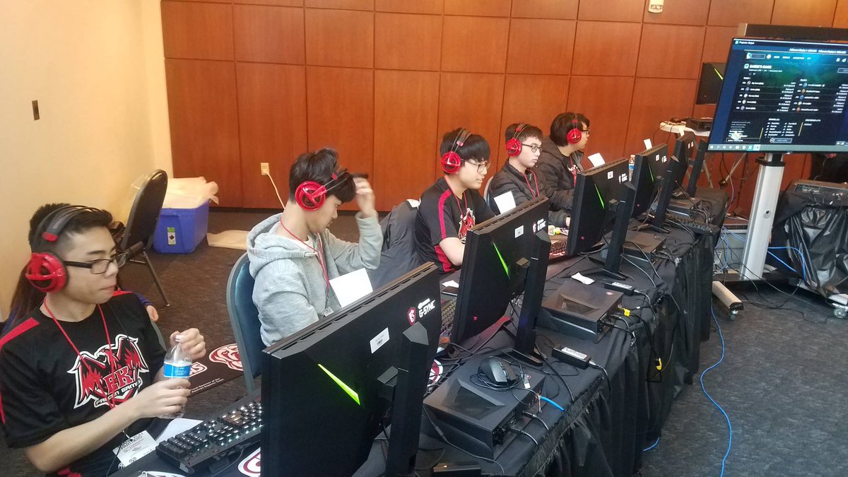 EK's esports team gets its first win vs. Ohio Northern.  On a quick break, then back in action vs. GVSU.  Go Falcons!  <a href="/GRRiftClash/">Grand Rapids Rift Clash</a>
