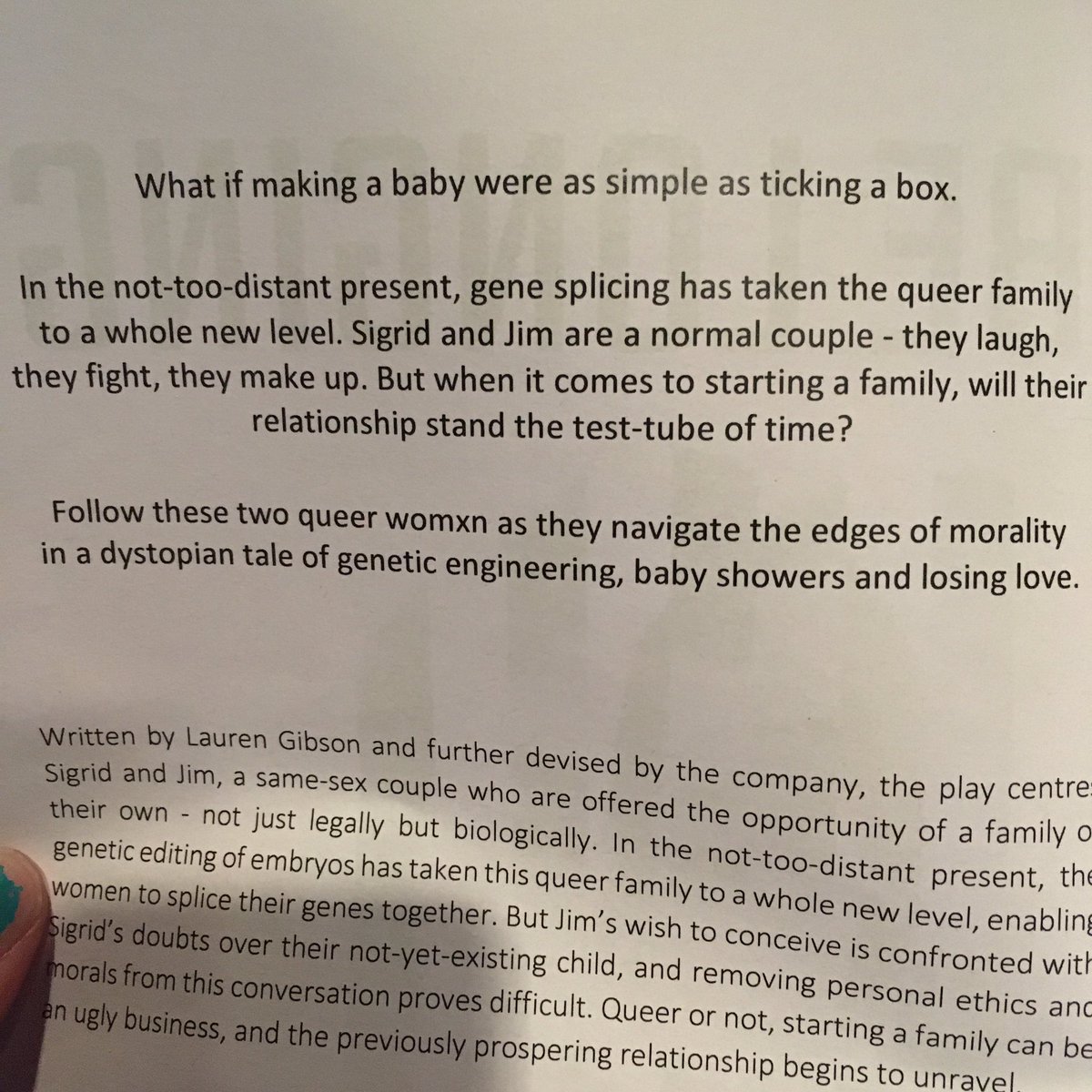 Another thoughtful play at the Vault Festival this evening! 

<a href="/BeLongingPlay/">BeLonging</a>