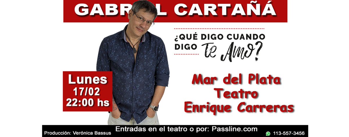 Mar del Plata
Lunes 17 de Febrero – 22:00 hs
Teatro Enrique Carreras
Entradas en el teatro o por:
passline.com/eventos/que-di…
<a href="/GabrielCartana/">Lic. Gabriel cartaña</a> @Bien_Levantado <a href="/RadioContinenta/">Radio Continental</a> <a href="/diariolacapital/">Diario La Capital</a> <a href="/BenditaOk/">Bendita</a> <a href="/alemaglietti/">Alejandra Maglietti</a> <a href="/elbetocasella/">Beto  Casella</a> <a href="/veronicavarano/">veronica varano</a>