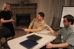 ColeFetting's tweet photo. Another photo from @PlaygoersYQL โDaisyโ rehearsals. Time is getting closer before opening ๐ Hope to see you there
๐ท:@LABeatartsmag
.
.
#actorslife #actor #theatre #theatrelife #yql #lethbridge #playgoers #politicalplay #rehersal #rehersallife https://t.co/dVLYDlJBeA