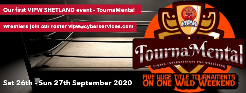 VIPWshetland's tweet image. We are planning our inaugural event for September 2020. Any pro wrestlers wanting a spot on our roster please do get in touch with us vipw@cyberservices.com or get in touch with us via private message. Retweets are much appreciated.