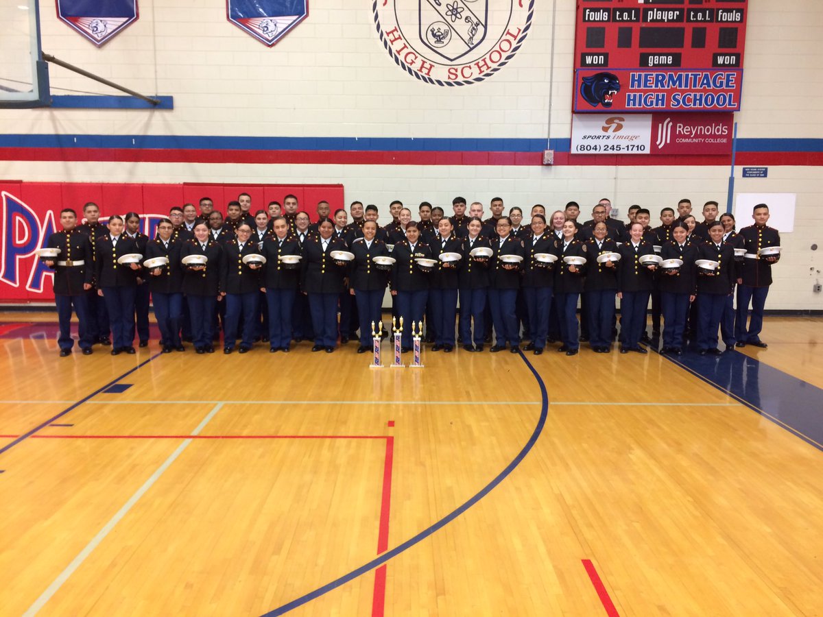 GFHS_MCJROTC's tweet photo. Congratulations to the Gar-Field MCJROTC Drill Team for their performance today at the Hermitage High School MCJROTC Drill Meet Competition. The Unarmed Exhibition Team placed second, and the Armed Exhibition and Inspection Teams each placed third. Great job guys! https://t.co/GblrjM4OOX