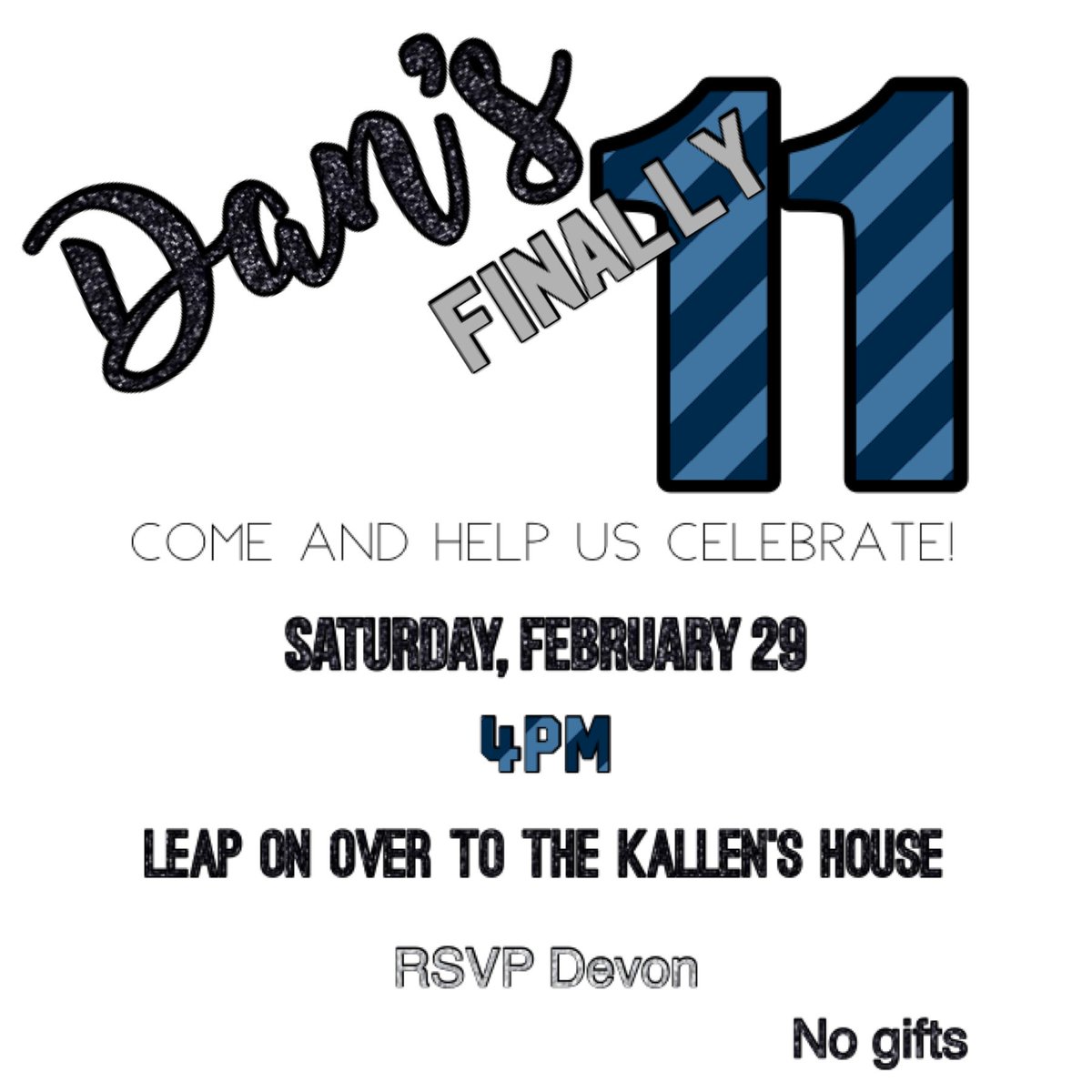 dkallen's tweet image. @VancityReynolds my husband really wants me to invite you to his leap year birthday party!  Hope you can make it.