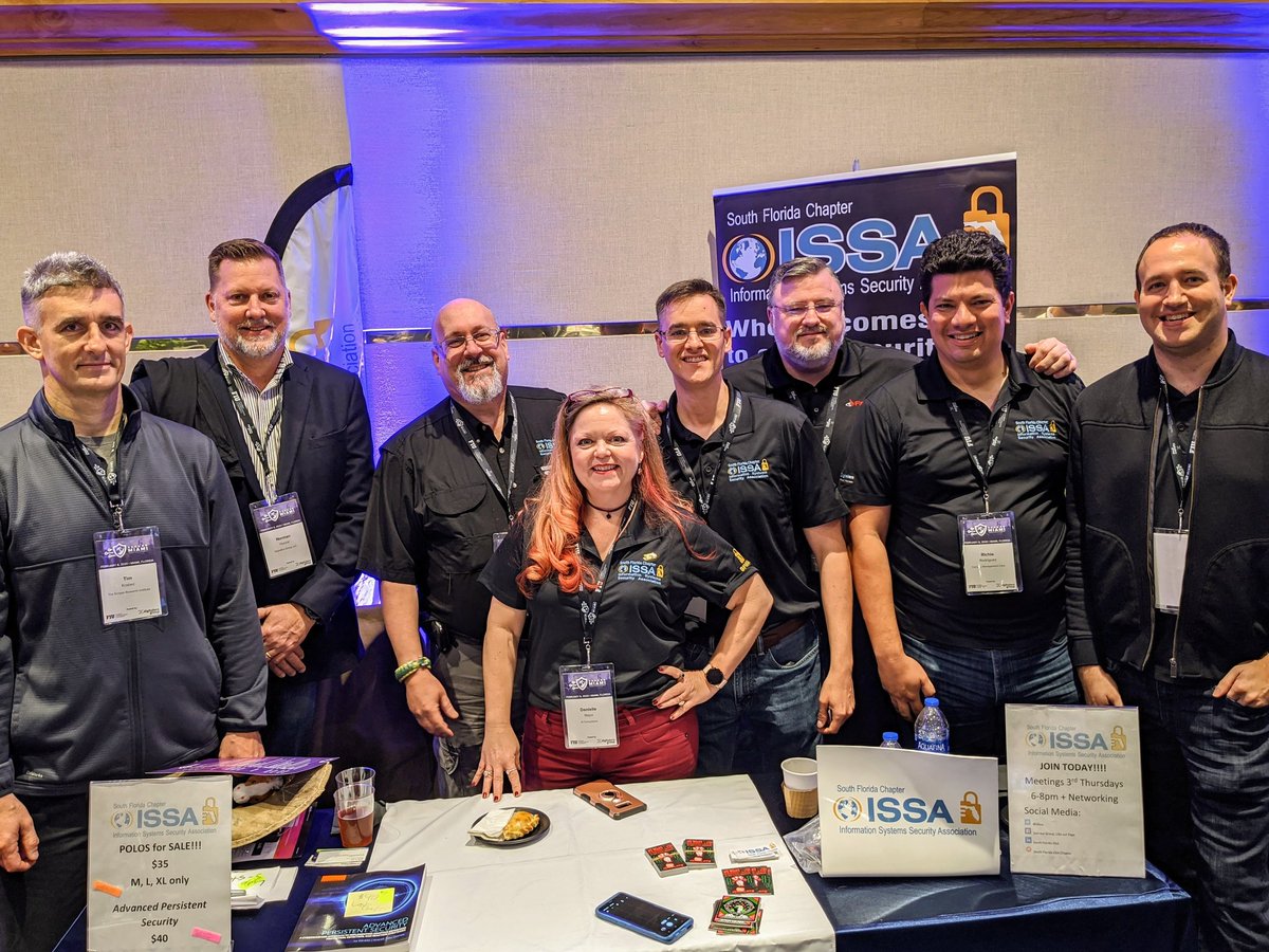 SFISSA's tweet photo. The 2020 #SFISSA #Board at @SecureMiami.  Thanks to @FIU, @DigitalEraGroup, and all the other #SecureMiami #SecureMiami2020 #Sponsors!  Can't wait to see everyone later at #BrewMiami.

@ISSAINTL #SouthFlorida #InfoSec https://t.co/uGiwroM81L
