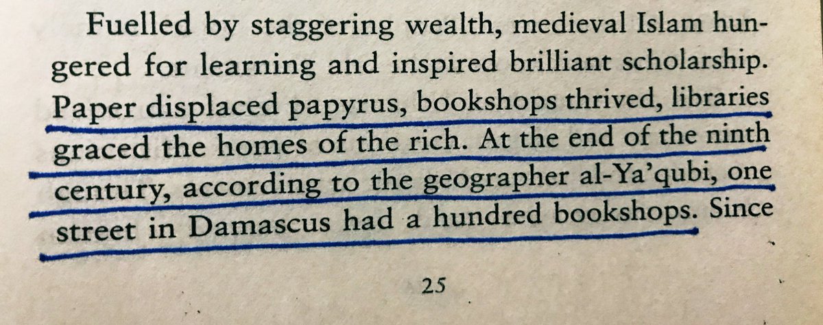 “Bookshops thrived and libraries graced the homes of the rich. At the end of the ninth century according to the geographer Al-Ya’qubi, one street in Damascus had 100 bookshops.” #SaladinBiography authored by John Man  #100books2020  #bookscache