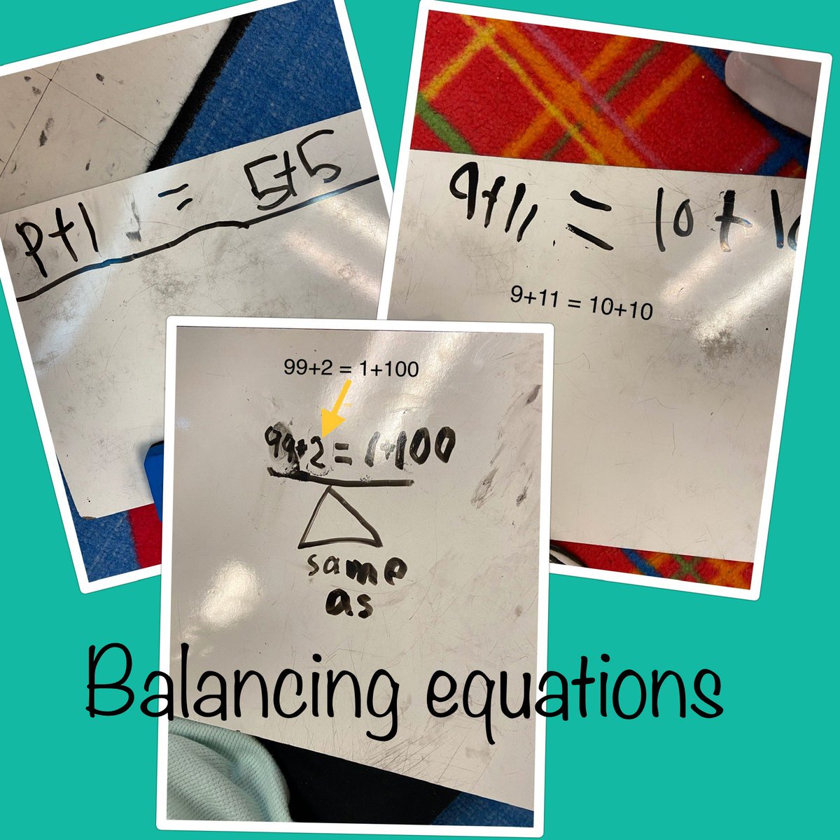 Balancing equations- I love it when these smarties come up with their own equations. #wesbelievers @weselementary