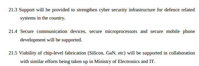 From draft DPP 2018. DRDO did something on semiconductors recently. But more needs to be done.
