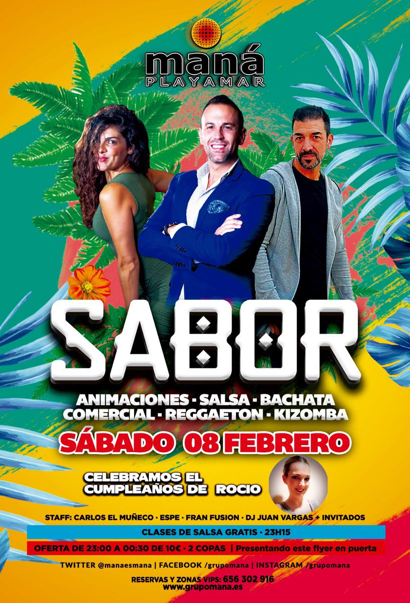manaesmana's tweet photo. Sábado en Maná Playamar.
Vamos a bailar!
#siempremaná https://t.co/LEkdRBuXJL