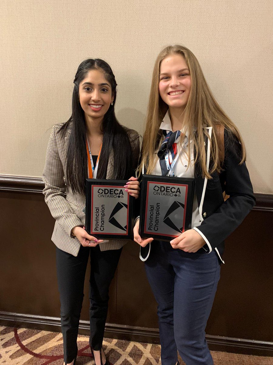 Big congratulations to our DECA winners who have qualified for Internationals!! #Deca @DECAOntario
