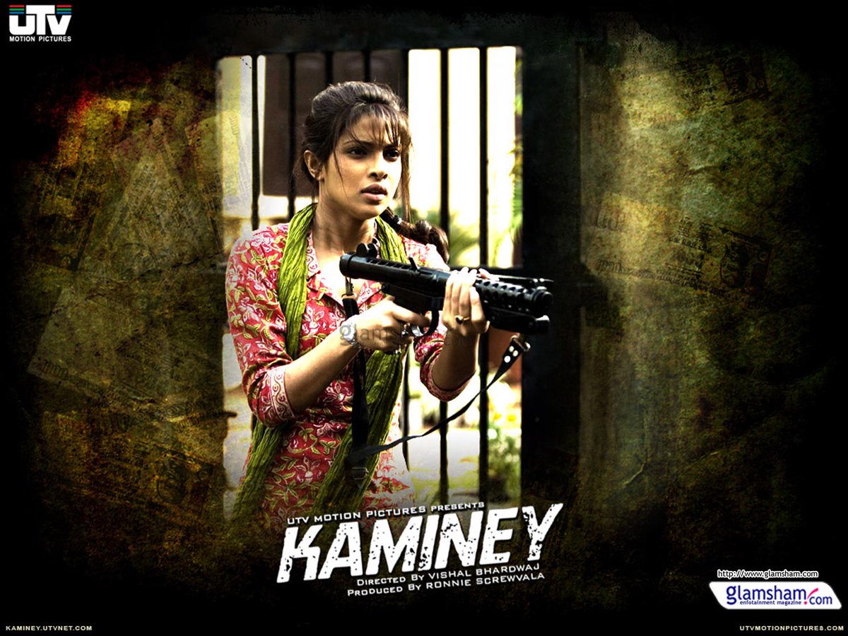 35th Bollywood film: #KamineyReally good neo noir by  @VishalBhardwaj, cool plot that takes a common trope (estranged twins) but makes it different, w/ a good amount of weirdness & dark humour  @shahidkapoor &  @priyankachopra gave great performances (first film I saw with them)