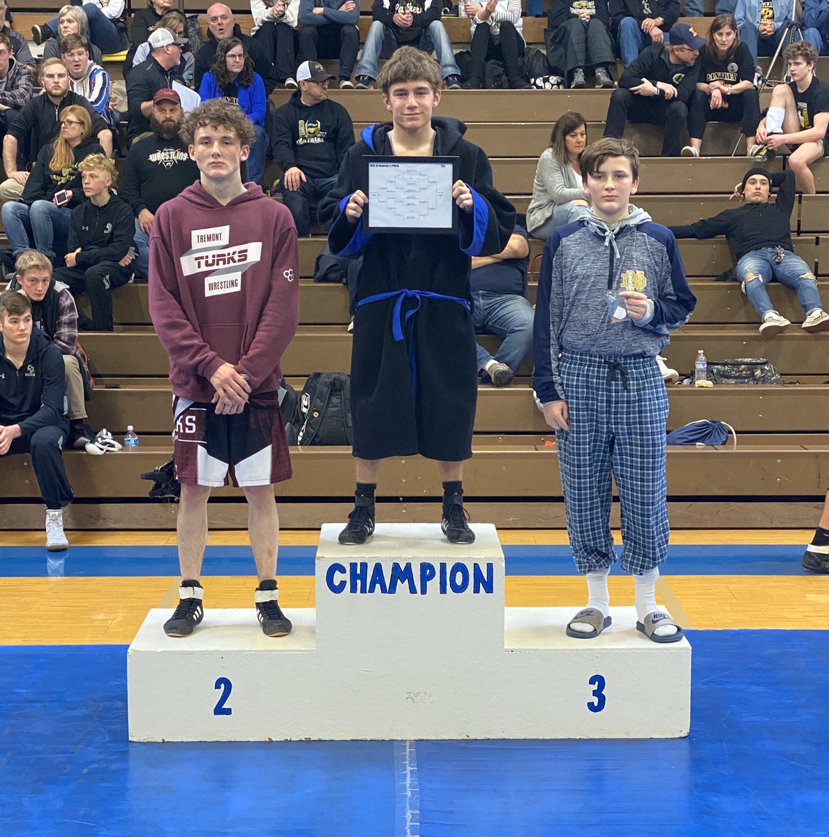Congratulations Hunter Bolton on winning 3rd place in the 120lb weight class at the 1A Porta Regional #OnwardToVictory