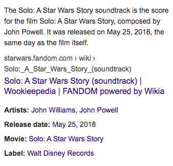 Solo: A Star Wars Story — John PowellSuper cool throwbacks in the soundtrack to this one and because it wasn't a main Star Wars movie they really went crazy at some parts.