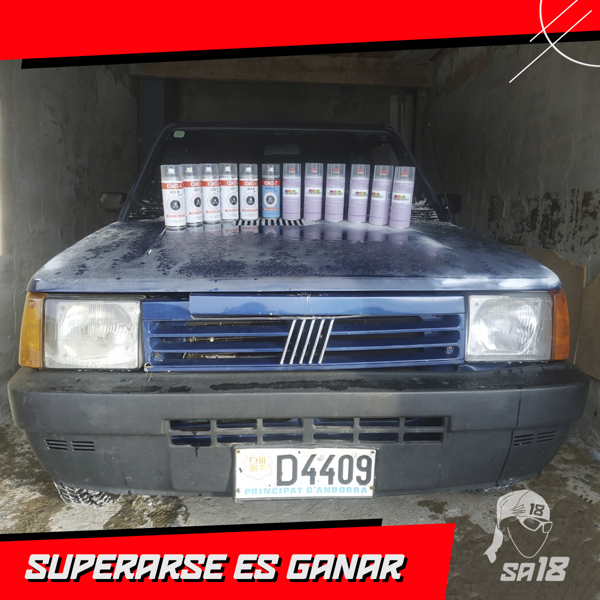 Llegó  la pintura!! la idea es pintar el Panda. Lo vamos a hacer de forma casera, lijando y pintando con pintura en aerosol. 
#superarseesganar 

@SGweberARG, @shimanoargentina, <a href="/assistcard/">ASSIST CARD</a>, <a href="/GatoradeARG/">Gatorade Argentina</a> 

#superacion #pandaraid #aventura #reto #fiat #challenge #solidaridad