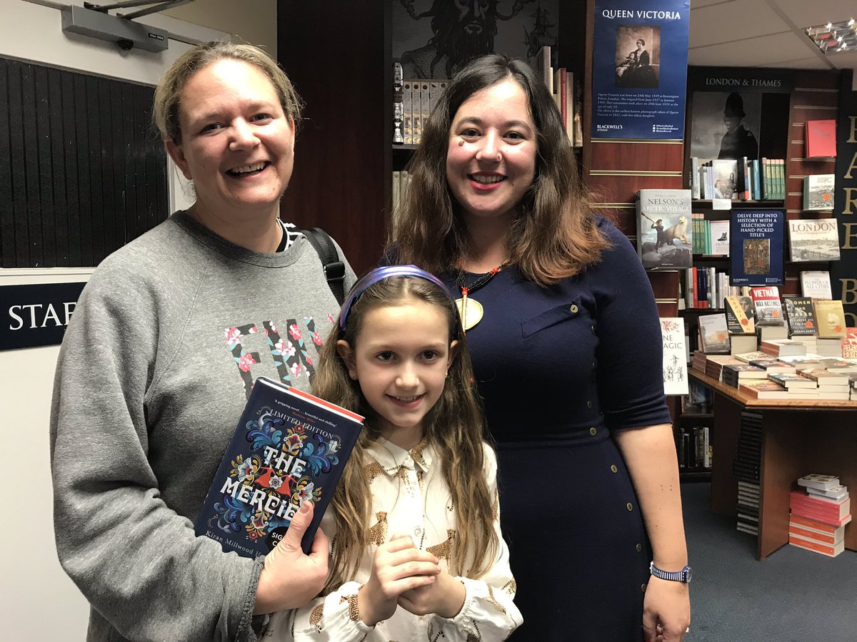 W2readnow's tweet photo. Great event today @blackwelloxford with @djdaisyjohnson #EverythingUnder hosting the lovely @Kiran_MH last launch event for #TheMercies - Based upon the real witch trials of 1621 in Vardo, Norway. I took the mini-me as she also writes children’s books #TheGirlOfInkAndStars ✨ https://t.co/Vq9uZ7JCXm
