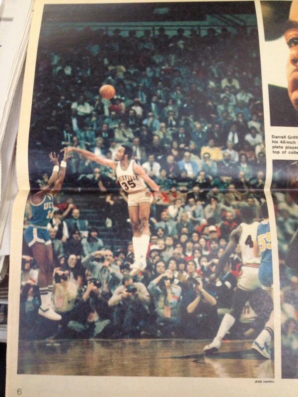 SteveJones_SH's tweet photo. My favorite photo that I found in a stack of old sports special sections in the @courierjournal newsroom a few years ago. #dunkenstein https://t.co/OsyQcAa8Km