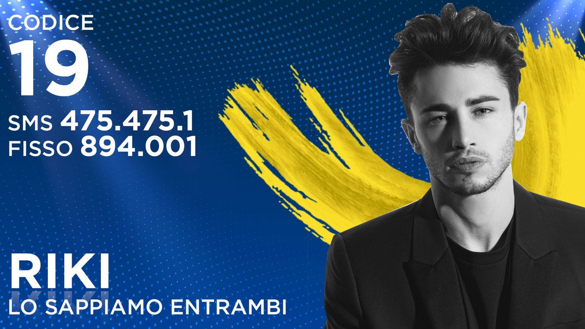 SonyMusicItaly's tweet photo. #Codice19 per votare #LoSappiamoEntrambi di #Riki 🎙️
#Sanremo2020 @aboutriki https://t.co/NrT6F9IWEQ