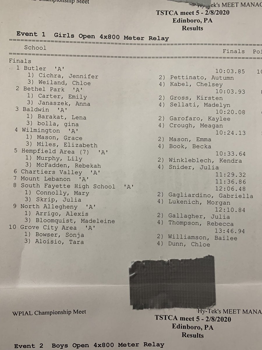 Hempfield Area Track and Field on Twitter "5th place finishes by both