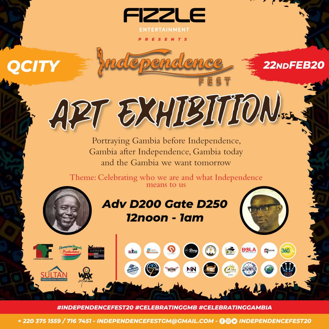 Another segment of the Independence Festival is the Art Exhibition by our very own artists. You cant afford to miss the Gambia's Independence Festival. 
#FizzleEnt #IndependenceFest #Gambia #February22 #QCity