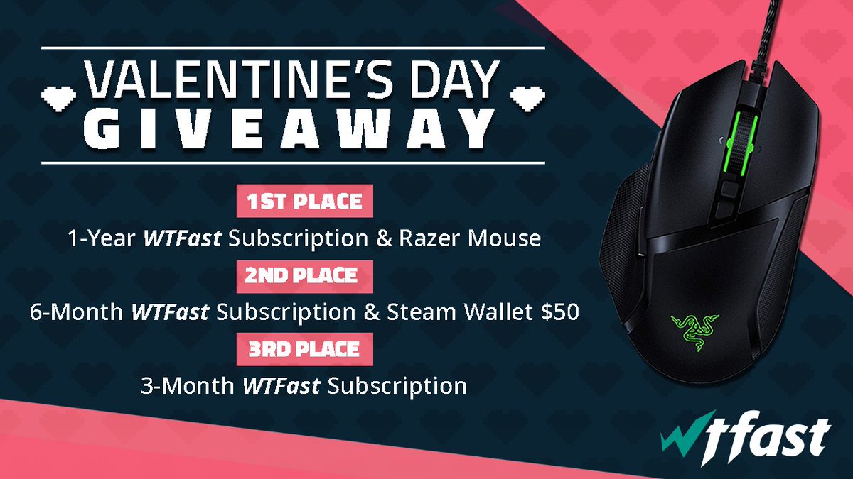 wtfast's tweet image. This #ValentinesDay we want to show you some love from the WTFast Team❤️We're giving away the following gaming items below!

🔗wtfa.st/gaming_giveaway

3 lucky winners will win the following gaming items😱 Our #wtfastgiveaway ends February 21st, 2020, at 10:00am PST.