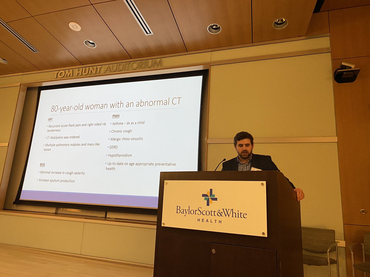 HRokadiaMD's tweet photo. Second fellows case scenarios at #BSWHPCCSM for the day! Drs Wood, Morris and Besas present interesting cases on pleuroparenchymal fibroelastosis, pulmonary cavernous hemangioma, and anti diarrheal induced torsades ! @bswhealth @CaseyMorrisMD @JABesas https://t.co/rrCRUEJDVo
