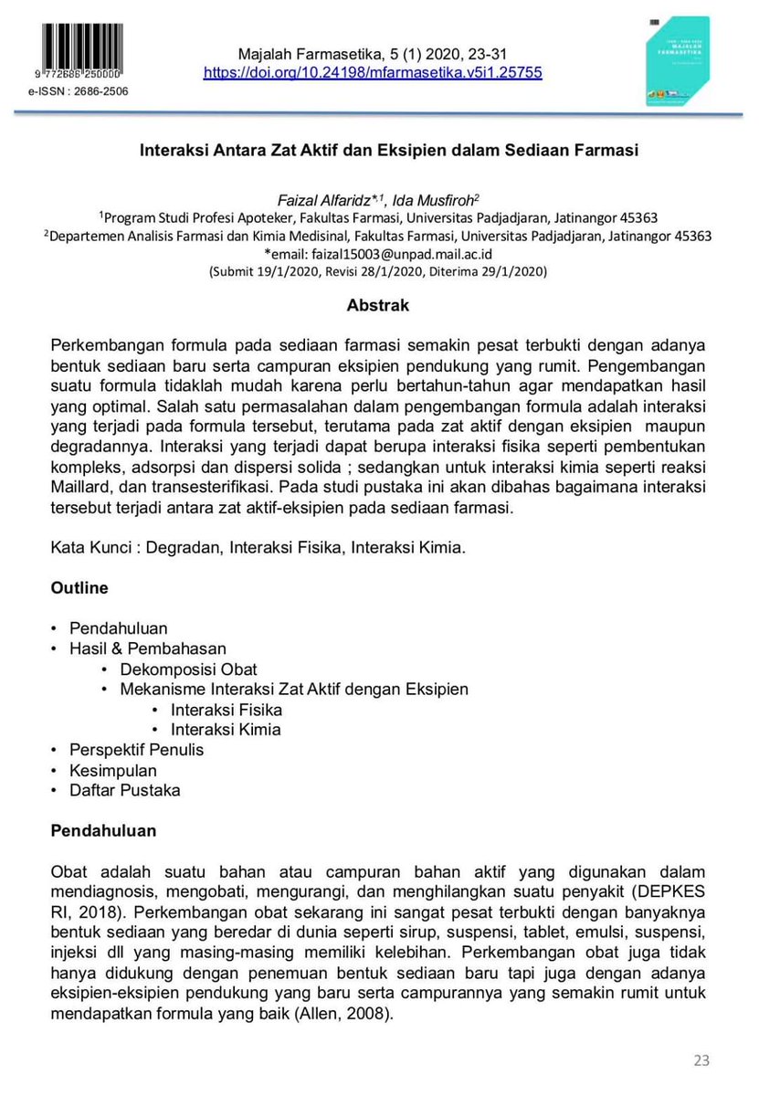 farmasetika_com's tweet image. Full artikel Majalah Farmasetika Volume 5 Nomor 1 Tahun 2020 telah terbit

Terindeks
#SINTA5 #GoogleScholar #CrossRef

jurnal.unpad.ac.id/farmasetika/is…